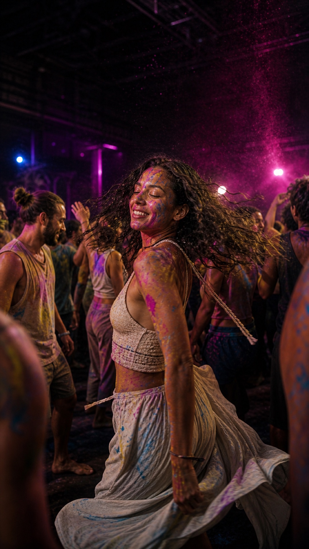 Personas bailando libremente en una experiencia de ecstatic dance